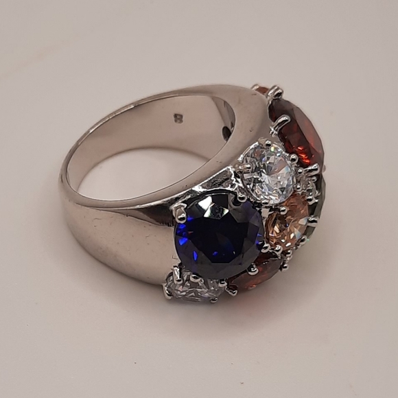 NVC Cluster Ring Mutli Colored CZ Stones Size 8 - Picture 8 of 10